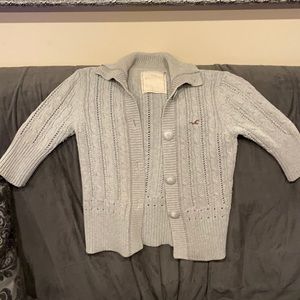 Hollister knit grey cardigan. Large